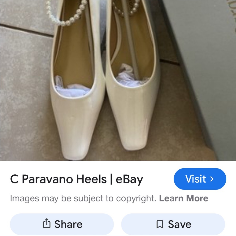 White Flats with Pearl Strap